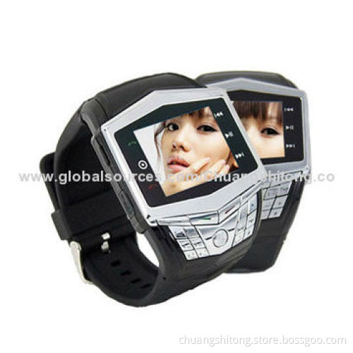 Hot Selling Fashionable Watch Phone, Black Quad Band Touch Screen Watch Phone
